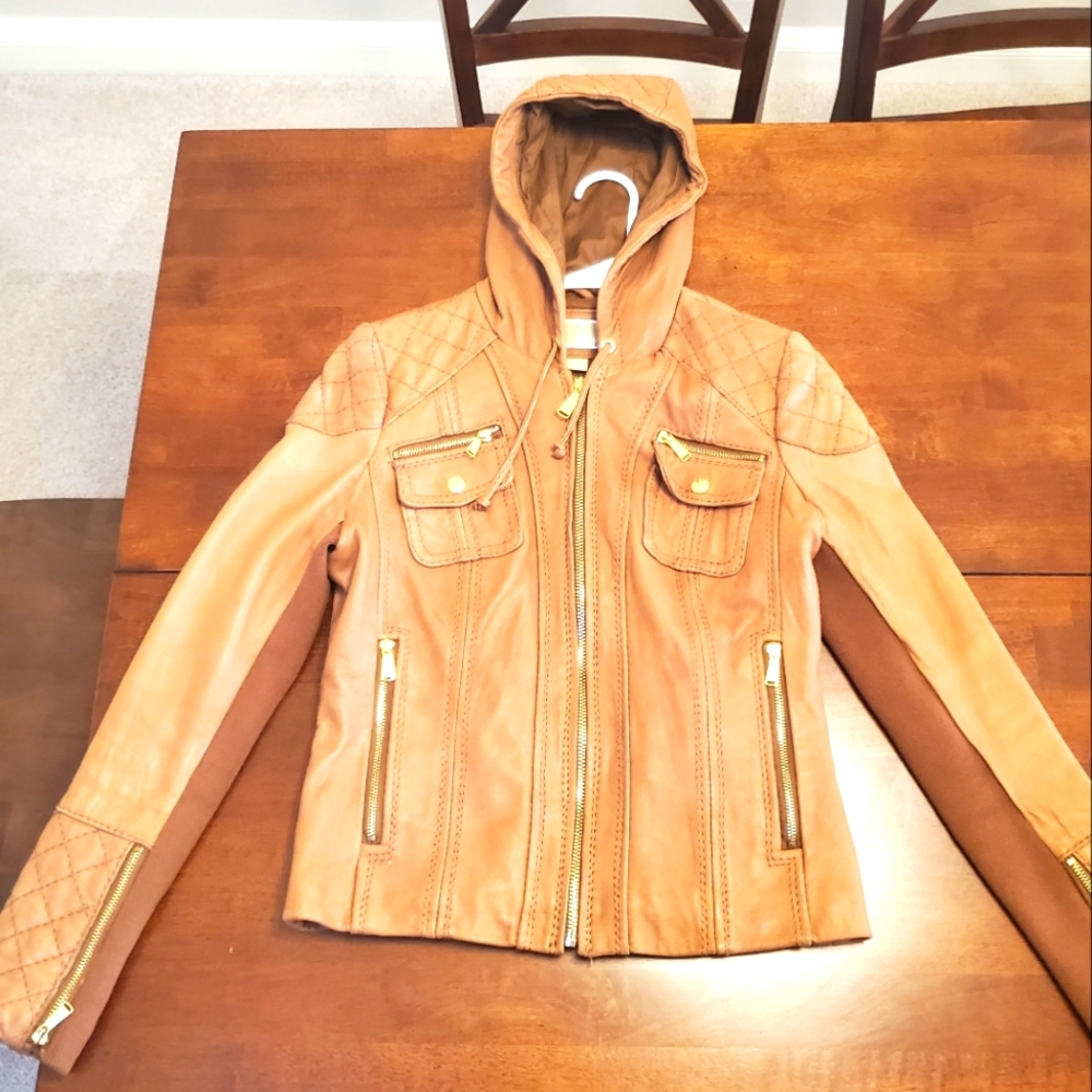Michael Kors Leather Jacket. Size Small.